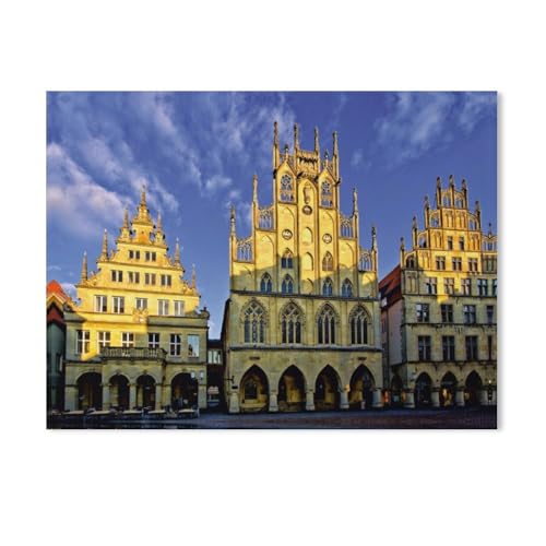 klassisches Puzzle 1000 Stück，Münster - Das Rathaus，Einzigartige Heimdekorationen Und Geschenke（75x50cm）-AC9 von GSBRSNTS