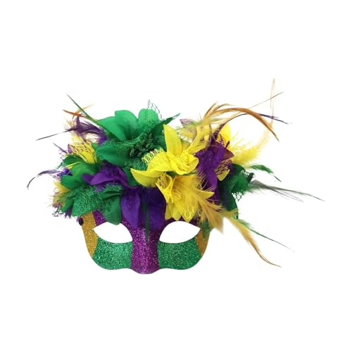 GSCLZ Ballmaske Federmaske Buntes Partykostüm-Zubehör for Maskenbälle und Feiern(Style 3) von GSCLZ