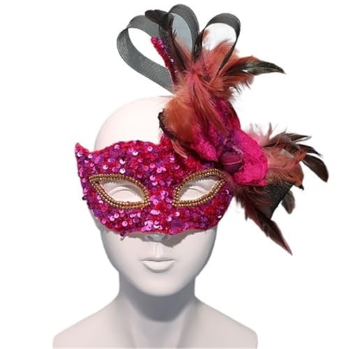 GSCLZ Blumenfedermaske Spitze Maskerade Halbgesichtsmaske Partyzubehör(Style 3) von GSCLZ