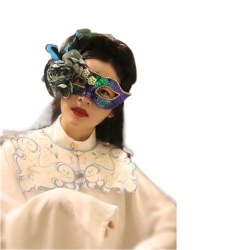 GSCLZ Feder Blume Spitze Maske Maskerade Halloween Ball Party Maske Kostüme(Color4) von GSCLZ