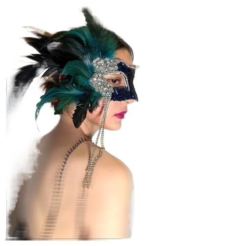 GSCLZ Feder Blume Spitze Maske Maskerade Halloween Ball Party Maske Kostüme(Color5) von GSCLZ