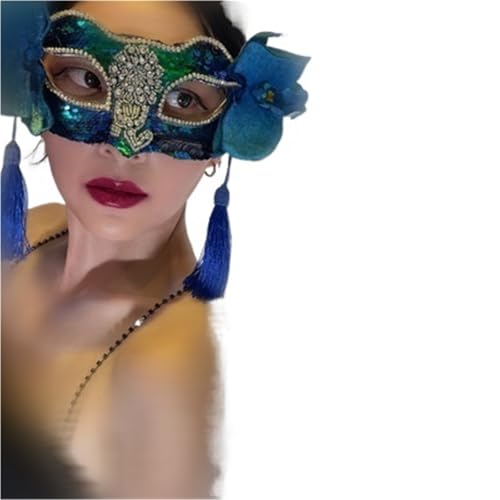 GSCLZ Feder Blume Spitze Maske Maskerade Halloween Ball Party Maske Kostüme(Color7) von GSCLZ