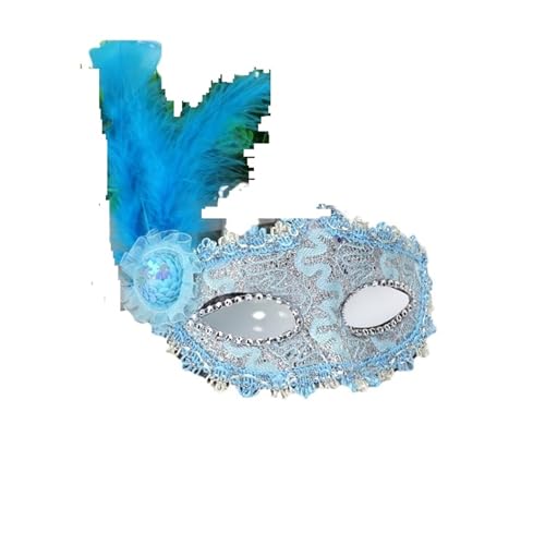 GSCLZ Federmaske, Weihnachtsparty-Verkleidung, geeignet for Erwachsene und Kinder(Lake blue) von GSCLZ