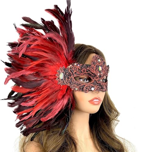 GSCLZ Frauen Feder Maskerade Maske Halloween Hochzeit Graduierung Party(Purple (Small)) von GSCLZ