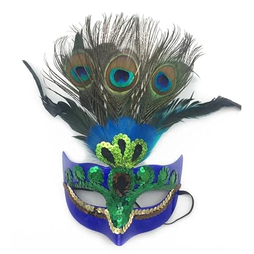 GSCLZ Party Masken Feder Dekoration Maske Weihnachten Halloween Maskerade Lieferungen(Coloured feathers) von GSCLZ