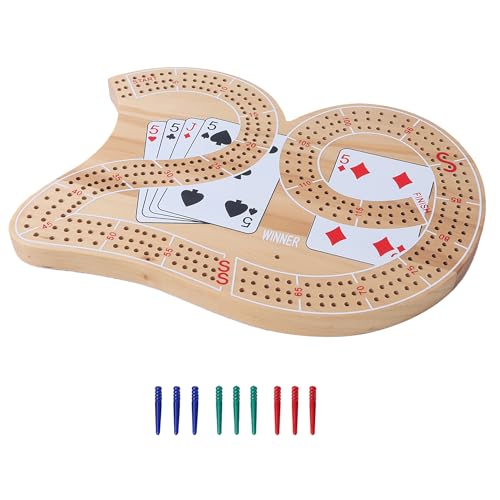 Brettspiel aus Holz, 3 Schienen, 29 Cribbage, mit Heringen von GSE Games & Sports Expert