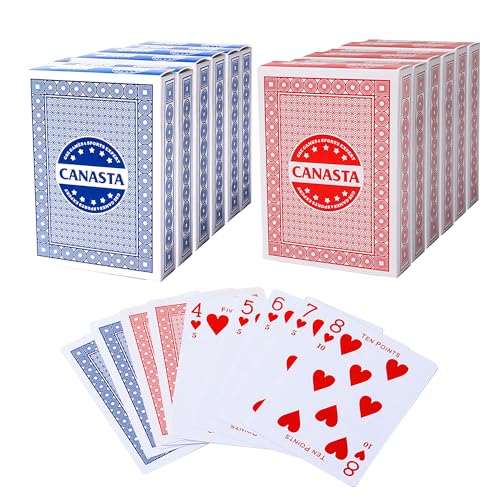 GSE 12-Deck Canasta Karten mit Punktwerten, Enthält Canasta und Hand & Foot Spielregeln, Traditionelle Rommé-Spielkarten für den Familienspielabend von GSE Games & Sports Expert