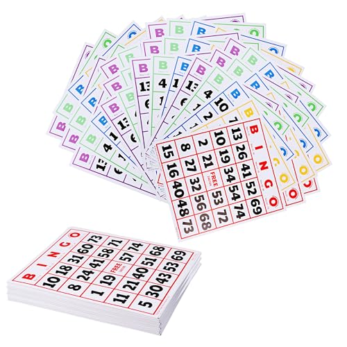 GSE Games & Sports Expert Jumbo-Bingo-Karten, mehrfarbig, große Schriftnummern, wiederverwendbarer Bingo-Karton für große Gruppen, Familien-/Freundespartys, Spieleabende, 50 Stück von GSE Games & Sports Expert