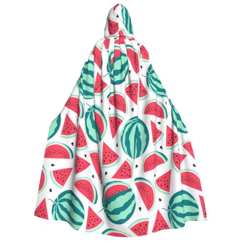 GSGCSBYMLG Fruits Wassermelone bedruckter Kapuzenumhang für Erwachsene, Unisex, langer Umhang von GSGCSBYMLG