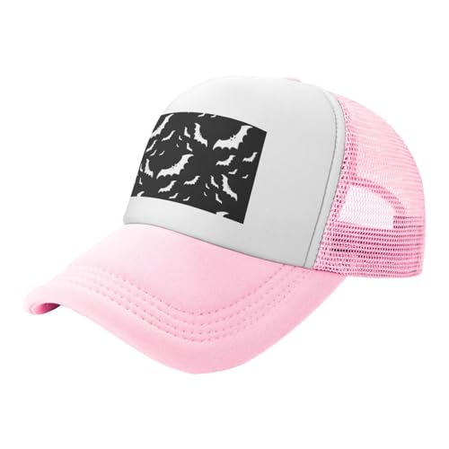 GSGCSBYMLG Halloween Fliegende Fledermäuse bedruckte Trucker-Hüte Netz-Baseballkappe Kopfbedeckung GSGCSBYMLG Halloween Fliegende Fledermäuse bedruckte Trucker-Hüte Netz-Baseballkappe Kopfbedeckung von GSGCSBYMLG
