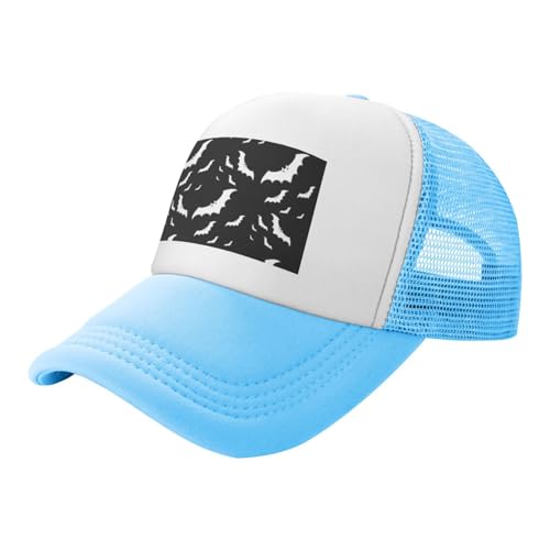 GSGCSBYMLG Halloween Fliegende Fledermäuse bedruckte Trucker-Hüte Netz-Baseballkappe Kopfbedeckung GSGCSBYMLG Halloween Fliegende Fledermäuse bedruckte Trucker-Hüte Netz-Baseballkappe Kopfbedeckung von GSGCSBYMLG