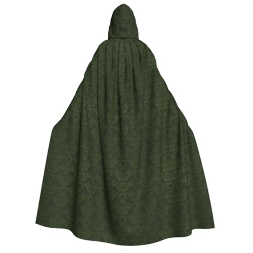 GSGCSBYMLG Hunter Green Floral Petals Pattern Printed Adult Hooded Cloak Unisex Adult Long Cape Robe von GSGCSBYMLG
