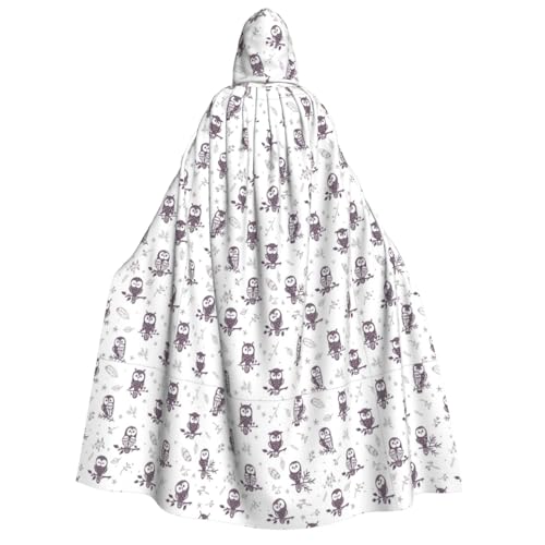 GSGCSBYMLG Kapuzenumhang mit Eulenmotiv, bedruckt, für Erwachsene, Unisex, langer Umhang von GSGCSBYMLG