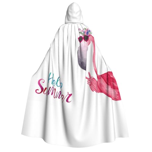 GSGCSBYMLG Kapuzenumhang mit Flamingo-Aufdruck, Unisex, für Erwachsene, langer Umhang von GSGCSBYMLG