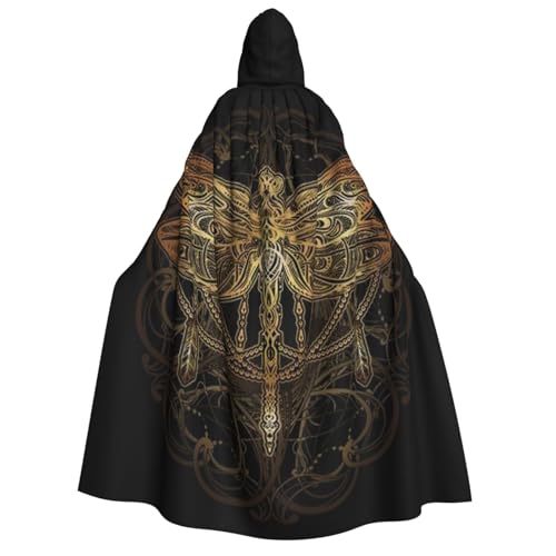 GSGCSBYMLG Kapuzenumhang mit Libellen-Aufdruck, Unisex, für Erwachsene, langer Umhang von GSGCSBYMLG
