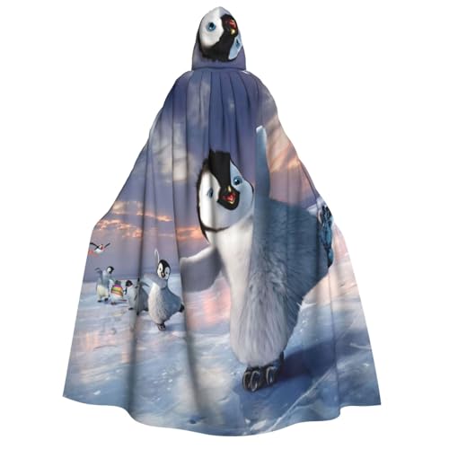GSGCSBYMLG Kapuzenumhang mit Pinguin-Motiv, Unisex, für Erwachsene, langer Umhang von GSGCSBYMLG