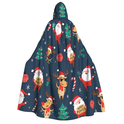 GSGCSBYMLG Kapuzenumhang mit Weihnachtsmann-Motiv, Unisex, für Erwachsene, langer Umhang von GSGCSBYMLG