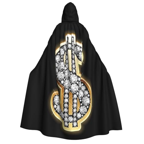 GSGCSBYMLG Kapuzenumhang mit goldenem Dollarzeichen, bedruckt, Unisex, für Erwachsene, langer Umhang von GSGCSBYMLG