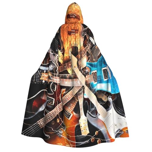 GSGCSBYMLG Kapuzenumhang mit magischer E-Gitarre, bedruckt, für Erwachsene, Unisex, langer Umhang GSGCSBYMLG Kapuzenumhang mit magischer E-Gitarre, bedruckt, für Erwachsene, Unisex, langer Umhang von GSGCSBYMLG