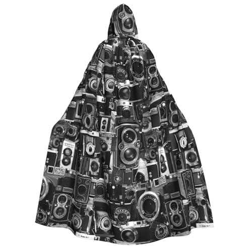 GSGCSBYMLG Retro Cool Camera Collection bedruckter Kapuzenumhang für Erwachsene, Unisex, langer Umhang von GSGCSBYMLG