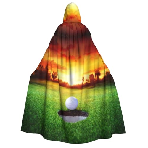 GSGCSBYMLG Sportlicher Golfball-Umhang mit Sonnenuntergang, Baum, bedruckt, für Erwachsene, Unisex, langer Umhang von GSGCSBYMLG