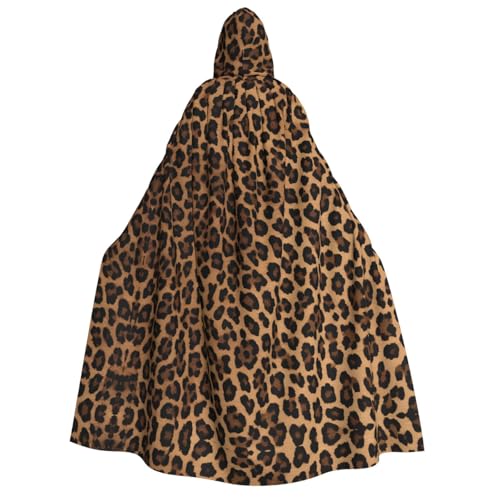 GSGCSBYMLG Umhang mit Kapuze für Erwachsene, wilder Leopardenmuster, Unisex, langer Umhang von GSGCSBYMLG