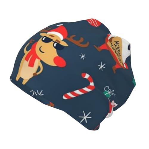 GSGCSBYMLG Weihnachtsmütze mit Weihnachtsmann-Motiv, für Kinder, ohne Krempe, warme Strickmütze von GSGCSBYMLG