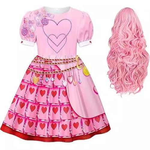 GSHLGAO Rotes Luxus-Mädchenkostüm – Königin der roten Herzen mit kurzen Ärmeln – rosa Halloweenkleid GSHLGAO Rotes Luxus-Mädchenkostüm – Königin der roten Herzen mit kurzen Ärmeln – rosa Halloweenkleid von GSHLGAO
