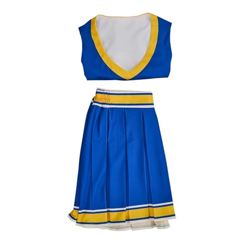 Cheerleader Kostüm Damen Für Erwachsene Cosplay Kostüm Frauen Cheerleader Gruppe Aerobic Tanzkleider Performance Outfit(XS) von GSXLZ