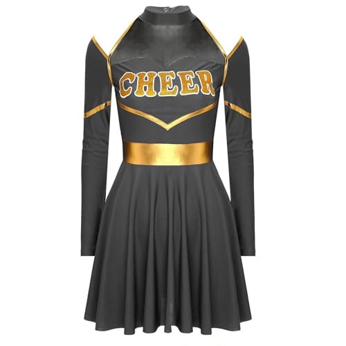 GSXLZ Cheerleader Kostüm Damen Für Erwachsene Cheerleader-Kostüme for Damen, Cheerleading-Uniform, Cheering-Tanzkleid, Ausschnitt, Buchstabendruck, Kleid for Basketballspiele, Cheer-Kleidung(Black,S) GSXLZ Cheerleader Kostüm Damen Für Erwachsene Cheerleader-Kostüme for Damen, Cheerleading-Uniform, Cheering-Tanzkleid, Ausschnitt, Buchstabendruck, Kleid for Basketballspiele, Cheer-Kleidung(Black,S) von GSXLZ