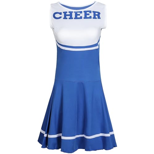 GSXLZ Cheerleader Kostüm Damen Für Erwachsene Cheerleading-Kostüme for Erwachsene und Frauen, Gruppen-Cheerleading-Kostüme for Bühnenauftritte(Blue) von GSXLZ
