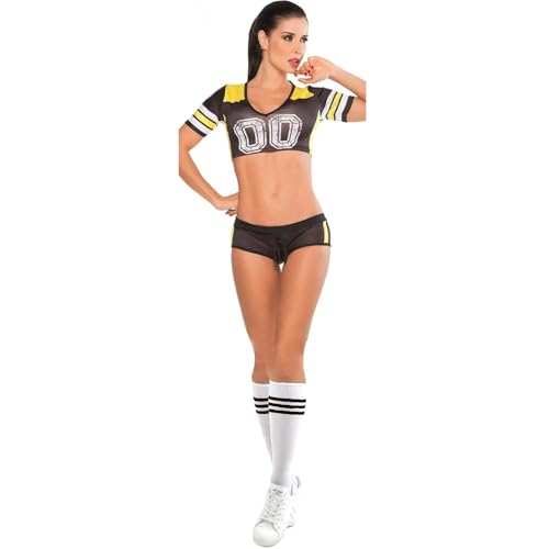 GSXLZ Cheerleader Kostüm Damen Für Erwachsene SL Cheerleading-Uniform, geteiltes Cheerleading-Uniform-Set, Bühnenauftritt, Schulparty-Uniformkleid(Black,XS) von GSXLZ