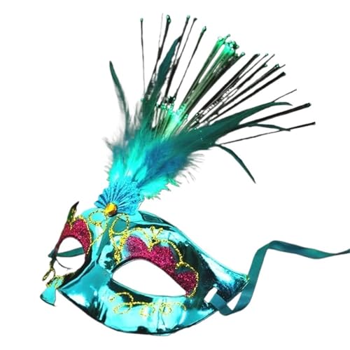 GSXLZ Federmaske 10 stücke Feder Maskerade Maske Kostüme Party Kostüm(Blue) von GSXLZ