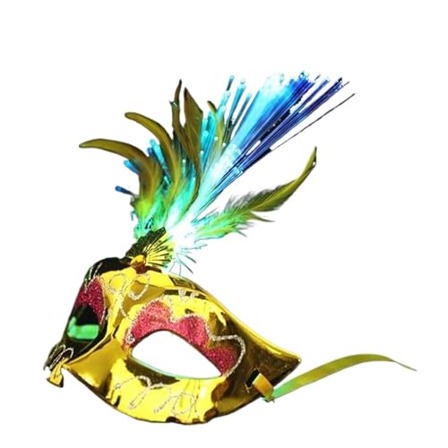GSXLZ Federmaske 10 stücke Feder Maskerade Maske Kostüme Party Kostüm(Golden) von GSXLZ