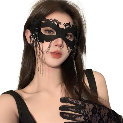 GSXLZ Federmaske Maskerade Gesichtsmaske Prinzessin schwarze Feder Prom Party Requisiten Mädchen Party Kostüm Maskerade(Color-11) von GSXLZ