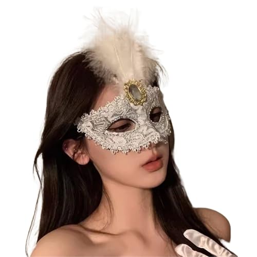 GSXLZ Federmaske Maskerade Gesichtsmaske Prinzessin schwarze Feder Prom Party Requisiten Mädchen Party Kostüm Maskerade(Color-14) von GSXLZ