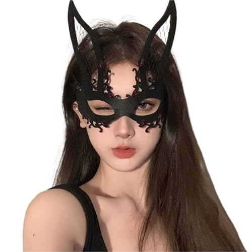 GSXLZ Federmaske Maskerade Gesichtsmaske Prinzessin schwarze Feder Prom Party Requisiten Mädchen Party Kostüm Maskerade(Color-2) von GSXLZ