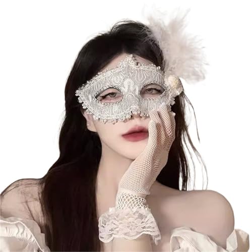 GSXLZ Federmaske Maskerade Gesichtsmaske Prinzessin schwarze Feder Prom Party Requisiten Mädchen Party Kostüm Maskerade(Color-9) von GSXLZ