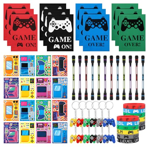 64 Stück Gaming-Partytütenfüller, Videospiel-Partygeschenke, schwarze Partytüten, Schlüsselanhänger, leuchtende Tattoo-Aufkleber, Silikon-Armband, Stempel, Gamer, Geburtstagsparty, Zubehör, Pinata, 64 Stück Gaming-Partytütenfüller, Videospiel-Partygeschenke, schwarze Partytüten, Schlüsselanhänger, leuchtende Tattoo-Aufkleber, Silikon-Armband, Stempel, Gamer, Geburtstagsparty, Zubehör, Pinata, von GSrenyu