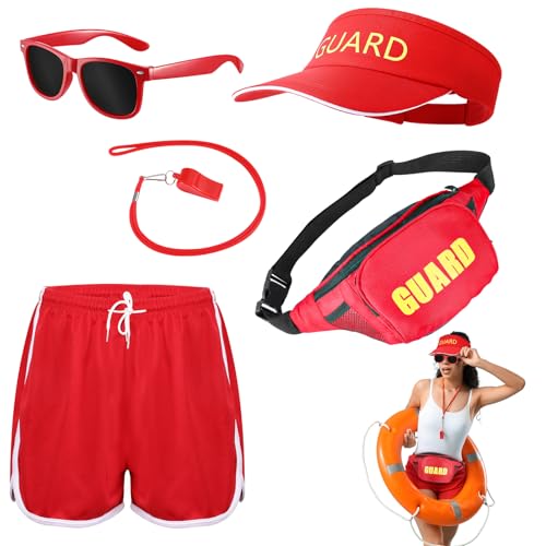 GSrenyu 5-teiliges Rettungsschwimmer-Zubehör-Set, Rettungsschwimmer-Kostüm-Set beinhaltet Rettungsschwimmer, Pfeife, Hut, Sonnenbrille, Shorts, verstellbare Bauchtasche, Rettungsschwimmer Kostüm für GSrenyu 5-teiliges Rettungsschwimmer-Zubehör-Set, Rettungsschwimmer-Kostüm-Set beinhaltet Rettungsschwimmer, Pfeife, Hut, Sonnenbrille, Shorts, verstellbare Bauchtasche, Rettungsschwimmer Kostüm für von GSrenyu