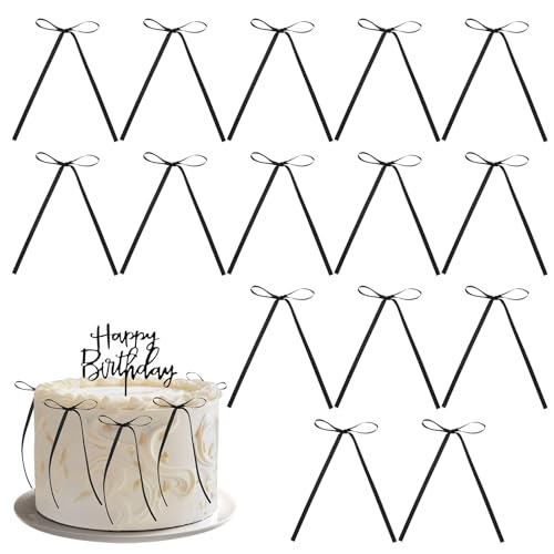 GSrenyu Tortenaufsätze, 21 Stück, schwarze Schleife, Tortenaufsätze, Kuchendekorationen für Babyparty, Kuchendekorationen mit 20 Schleifen, 1 Textkarte GSrenyu Tortenaufsätze, 21 Stück, schwarze Schleife, Tortenaufsätze, Kuchendekorationen für Babyparty, Kuchendekorationen mit 20 Schleifen, 1 Textkarte von GSrenyu