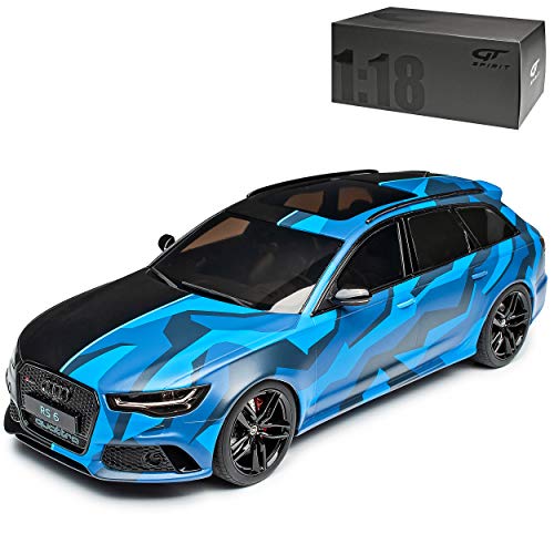 GT Spirit A*U*D*I A6 RS6 C7 Avant Kombi Blau Schwarz 2010-2018 Nr 799 1/18 Modell Auto mit individiuellem Wunschkennzeichen von GT Spirit