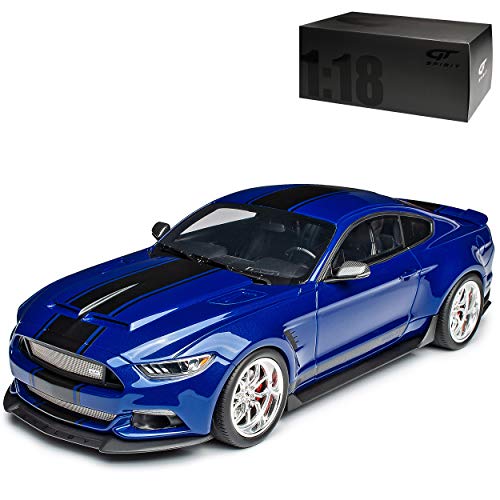 GT Spirit Ford Shelby Mustang GT350 Widebody Coupe Blau mit Streifen in Schwarz Modell ab 2015 Nr 238 1/18 Modell Auto von GT Spirit