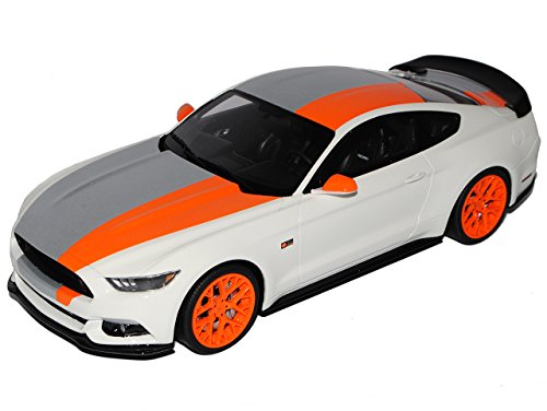 GT-Spirit Ford Shelby Mustang GT350R Coupe Weiss mit Orange Silber ab 2015 Nr 123 1/18 Modell Auto von GT Spirit