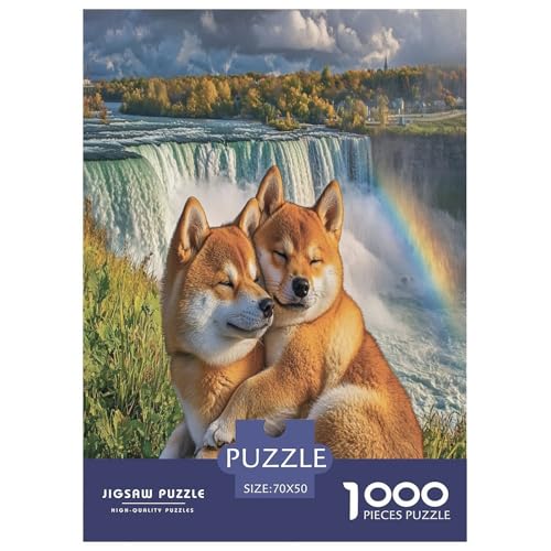 Akita Hund Puzzle 1000 Teile Schwer Puzzle Spielzeug Pädagogisches Spiel Impossible Herausforderung Spielzeug Für Erwachsene Und Kinder Ab 14 Jahren 70x50cm/1000pcs von GTDKSUEVG