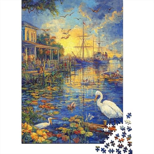 Amsterdamer Kanal Puzzle 1000 Teile Schwer Puzzle Spielzeug Pädagogisches Spiel Impossible Herausforderung Spielzeug Für Erwachsene Kinder 1000pcs (75x50cm) von GTDKSUEVG
