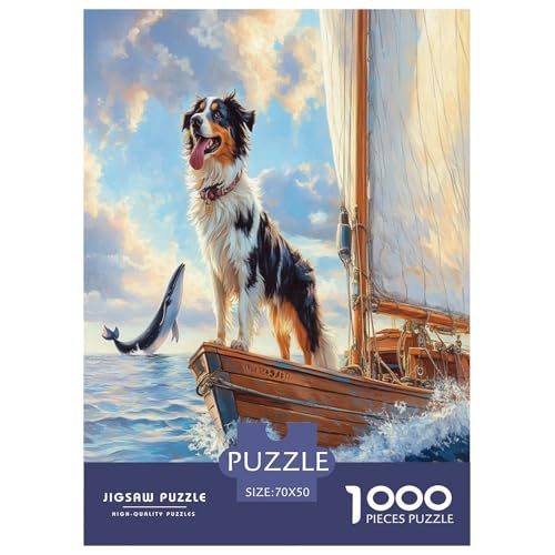 Australischer Schäfer Puzzle 1000 Teile Schwer Puzzle Spielzeug Pädagogisches Spiel Impossible Herausforderungsspielzeug Für Erwachsene Und Kinder in Bewährter 70x50cm/1000pcs von GTDKSUEVG
