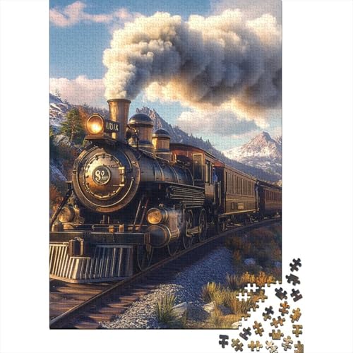 Dampflokomotive Puzzles 1000 Teile Schwer Puzzle Spielzeug Pädagogisches Spiel Impossible Herausforderung Spielzeug Für Erwachsene Kinder 1000pcs (75x50cm) von GTDKSUEVG
