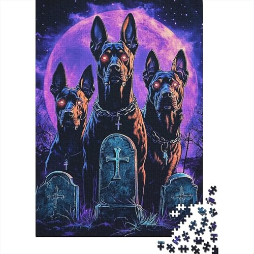 Dobermannn Puzzle 1000 Teile Schwer Puzzle Spielzeug Pädagogisches Spiel Impossible Herausforderungsspielzeug Für Erwachsene Und Kinder Ab 14 Jahren 1000pcs (75x50cm) von GTDKSUEVG