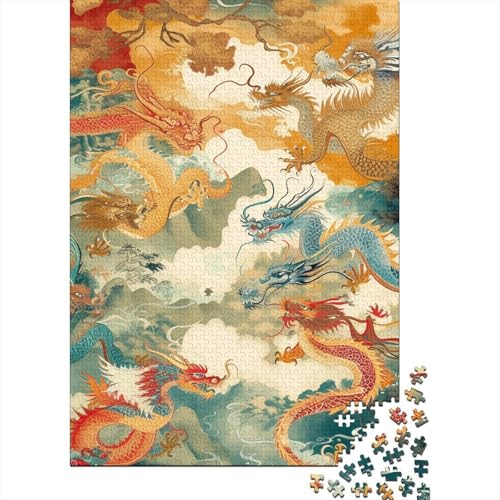 Drache Puzzles 1000 Teile Schwer Puzzle Spielzeug Lernspiel Impossible Herausforderung Spielzeug Für Erwachsene Und Kinder Ab 12 Jahren 1000pcs (75x50cm) von GTDKSUEVG